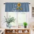 thumbnail image 5 of 3 Piece Kitchen Curtains and Valances Set Haze Blue Sunshine Sunflower Cafe Curtains 36 Inch Length Pastoral Bees Farmhouse Floral Valance & Tier Curtain for Living Room Bedroom 54"x18"+27"x36"*2, 5 of 6