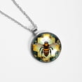 thumbnail image 4 of Honeybee Glass Design Circular Pendant Necklace - Elegant Statement Piece for Women, 4 of 5