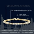 thumbnail image 2 of Gem Stone King 14K Yellow Gold Plated AAA CZ Cubic Zirconia Classic Tennis Bracelet for Women (12.00 Cttw, 7 inch), 2 of 5