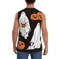 thumbnail image 4 of Balery Halloween Ghosts And Pumpkins Camisetas sin mangas para hombre, absorbe la humedad y protege contra el mal olor.-XX-Large, 4 of 7