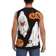 thumbnail image 4 of Balery Halloween Ghosts And Pumpkins Camisetas sin mangas para hombre, absorbe la humedad y protege contra el mal olor.-Small, 4 of 7