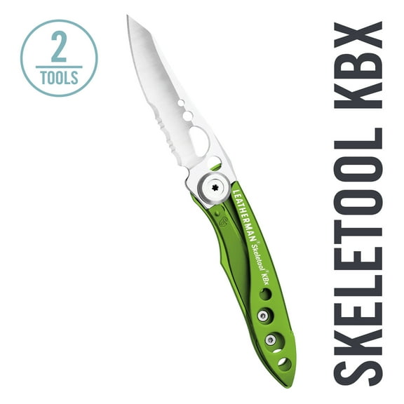 LEATHERMAN, Skeletool KBX Pocket Multitool with Knife and Bottle Opener, Moss Green