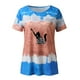thumbnail image 4 of Mujeres Casual Cuello Redondo Manga Corta Estampado Jersey Blusa Camiseta Tops Sueltos OAVQHLG3B Store  lin121212, 4 of 4