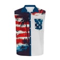 thumbnail image 5 of Xcmzpl Men's USA Button Up Shirts 4th of July Sleeveless American Flag Patriotic Tank Tops Lapel Breathable Independence Day Vests Pockets, 5 of 6