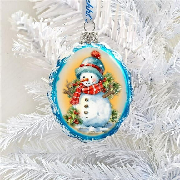 3 x 2 in. Snowmans Gift Mercury Glass Ornaments Christmas Santa Snowman Decor