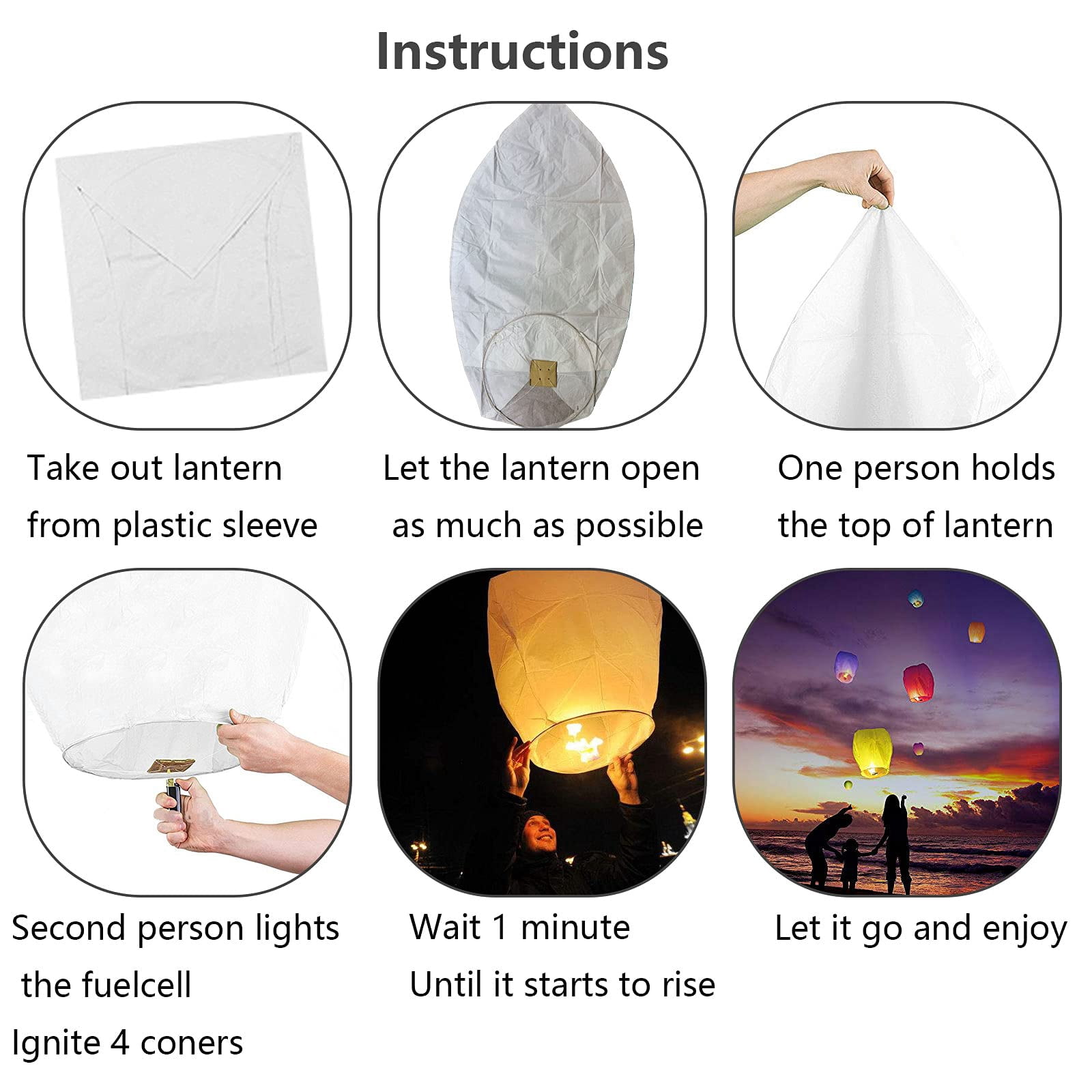Chinese Paper Lanterns (10 Packs),100% Biodegradable Eco Friendly Colorful Lanterns for Weddings, Birthdays, Memorials