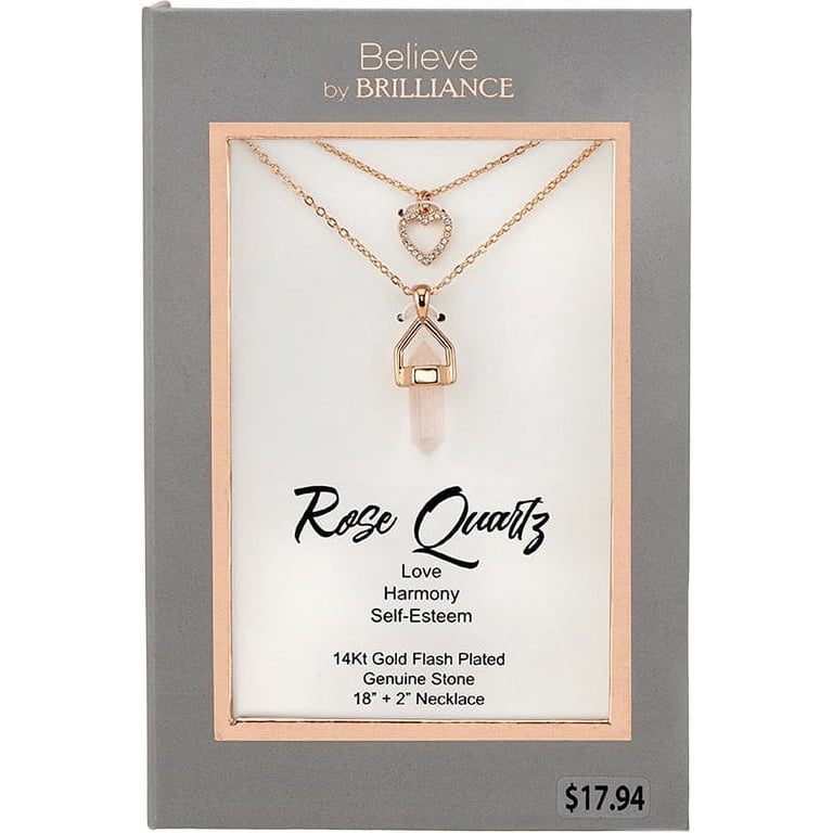 Leafael Infinity Love Crystal Jewelry Set - Rose Quartz Necklace, Earrings & Bracelet In 18K Rose Gold Plated