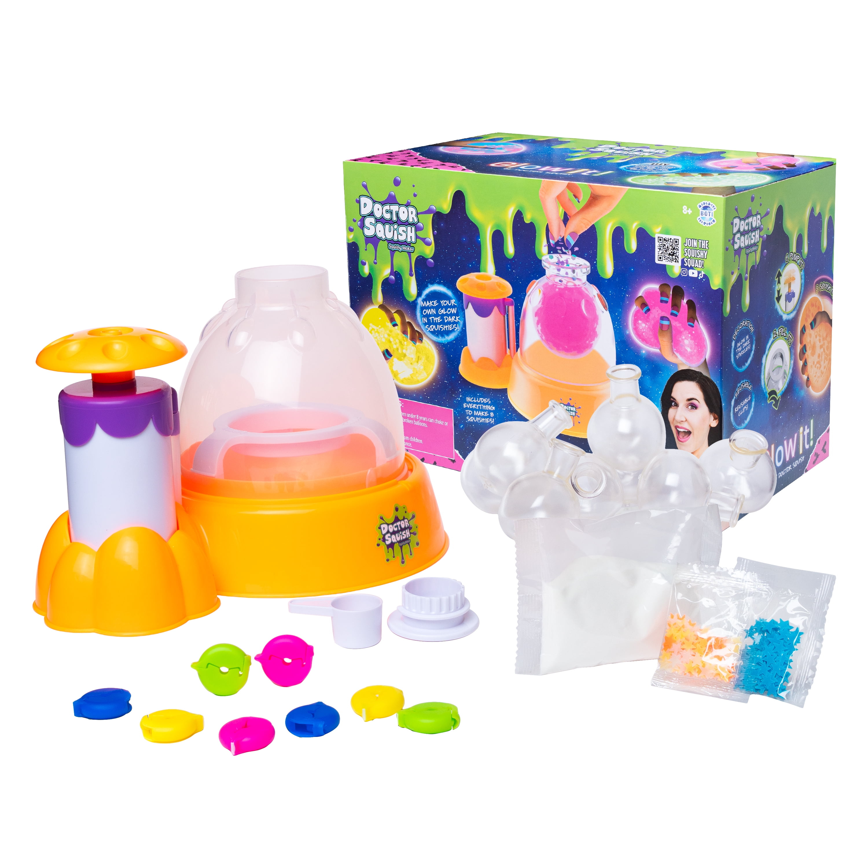Doctor Squish Squishy Maker Station, Glow It! Neon Edition, Squish Slime Maker