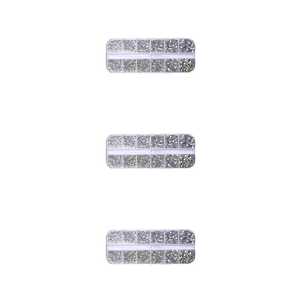 Vogacara 1 bolsa de cristal que combina perfectamente con diamantes de imitación personalizados para uñas, artesanía DIY, diferentes estilos, dulce 310 Blanco AB 3piezas Vogacara CBP253691