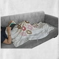 thumbnail image 6 of Heart Soft Flannel Fleece Throw Blanket, Shape with Tasty Donuts Dessert Theme Chocolate Glazed Sprinkles and Creamy Pastry, Cozy Plush for Indoor and Outdoor Use, 50" x 70", Multicolor, by Ambesonne, 6 of 6