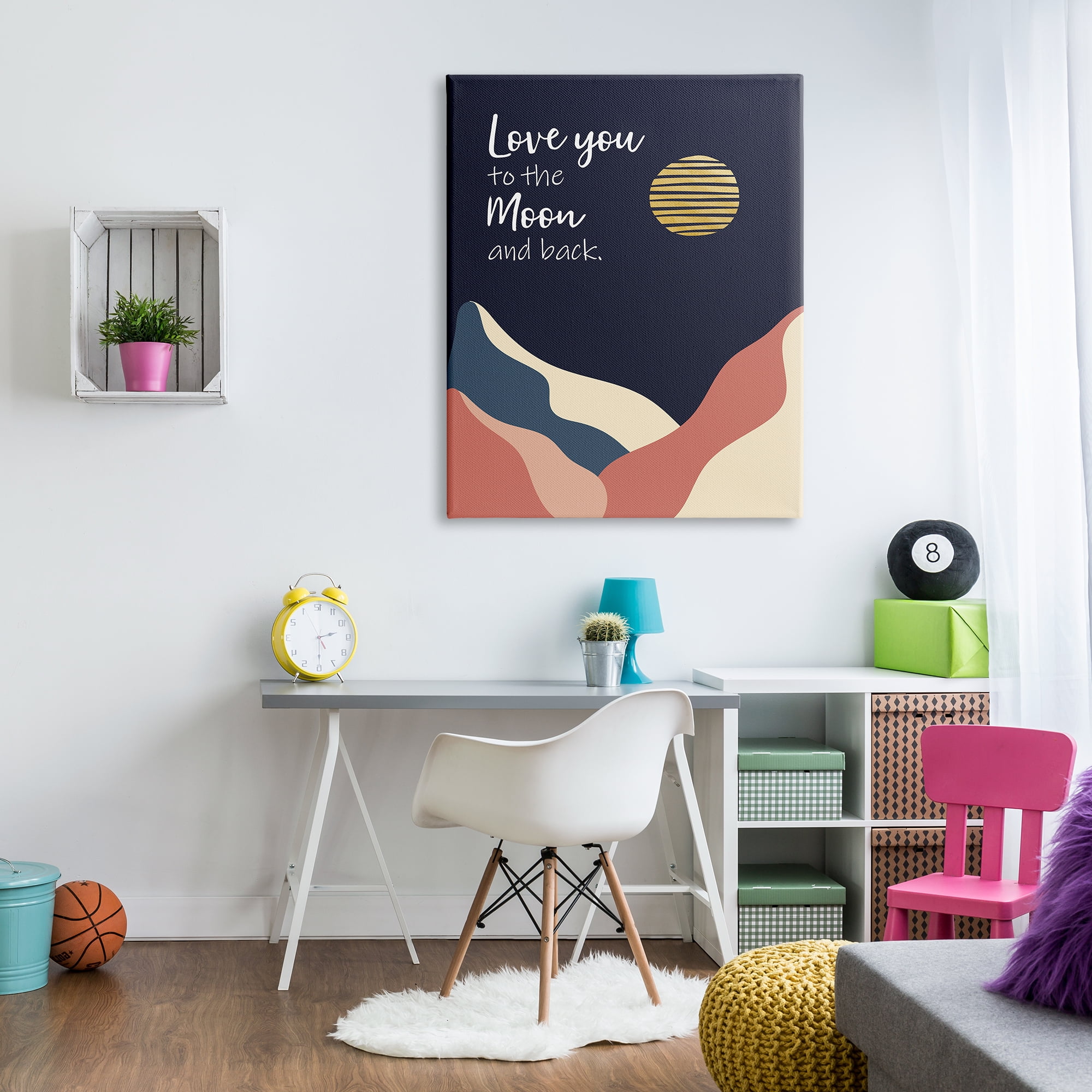 Stupell Industries Love You to Moon Phrase Night Sky Mountains, 36 x 48, Designed by Linda Birtel