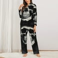 thumbnail image 2 of Yiaed Magician Hat Skull Print Pajamas Women's Long Sleeve Sleepwear Soft Button Down Loungewear Pjs Lounge Set Nightwear Womens Pajama Pants-Large, 2 of 7