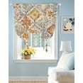 thumbnail image 2 of Retro Morocco Tie Up Curtains for Window, Thermal Insulated Balloon Shade Adjustable Rod Pocket Curtains Valance Panels for Kitchen Bathroom Cafe 42 x 45 Boho Shabby Abstract Geometric Aesthetic, 2 of 6