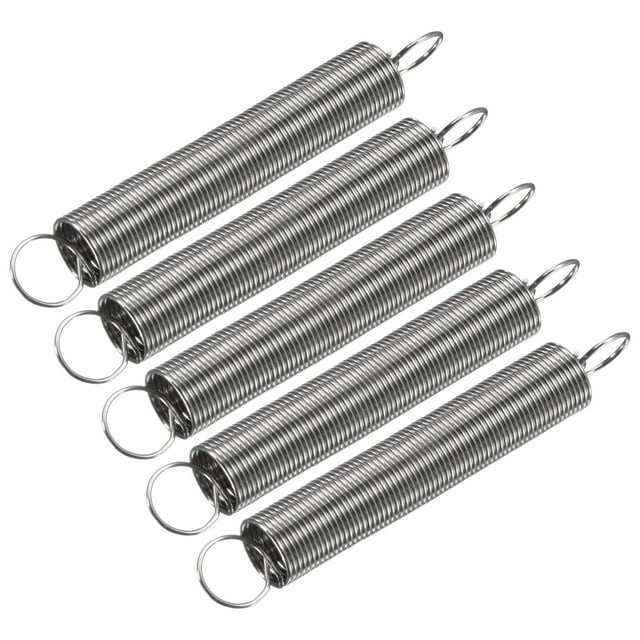Unique Bargains 0.6mmx8mmx60mm Extended Compression Spring,2.3Lbs Load Capacity,Silver,Pack of 5