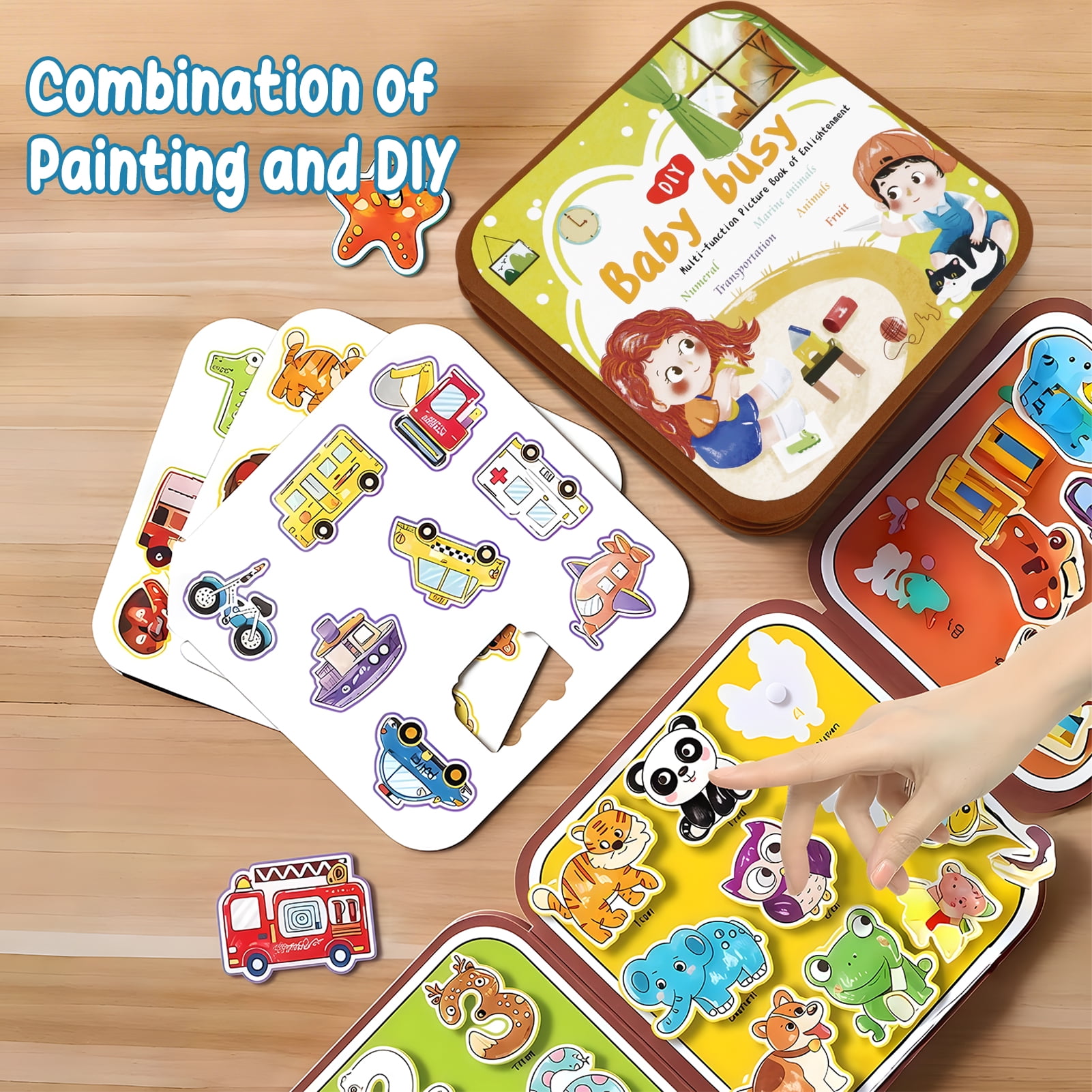 KiddiTouch Reusable Magic Water Painting Books, 3 Pack No Mess Paint Coloring Books with Water Pens, Travel Activity Toys Gifts for Boys & Girls Ages 3+