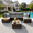 Gray, variant on Patio Furniture Set, Asofer  5 Piece Outdoor Conversation Sectionals with Cushions and Tea Table, Gray