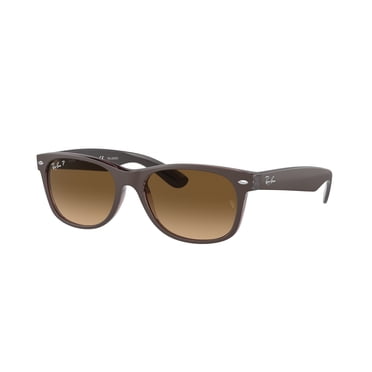 Ray Ban New Wayfarer Classic Gradient Brown Polarized Rectangular Unisex Sunglasses RB2132 6608M2 52