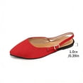 thumbnail image 5 of Red Women One Strap Casual Backless Pointed Toe Flat Shoes, Low Cut Comfortable Slip On Cloth, 5 of 9