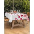 thumbnail image 3 of Outdoor Tablecloth with Umbrella Hole for Patio/Picnic/Party/Camping, Spring Pink Wisteria Flowers Waterproof Table Cloth Rectangle Table Cover Washable, Rustic Floral Branches (52"x 70"), 3 of 8