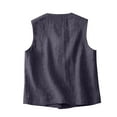 thumbnail image 6 of Yubnlvae Women's Solid Color Vest – 2025 Spring/Summer Retro Cotton-Linen Casual Layering Piece, Loose Fit Versatile Outerwear (Black, Grey, Khaki, Beige | M-XXL) (Grey | XXL), 6 of 8