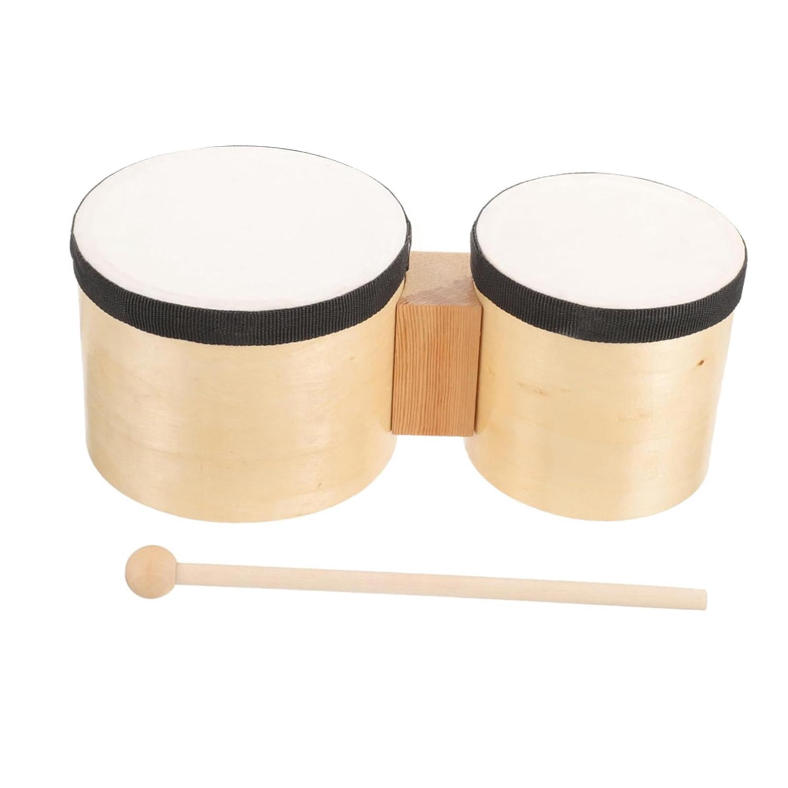 LeeQinersw Mini Bongo Drum Wood 6'' and 5' Tambourines for Parties Early Education 1-3
