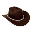 thumbnail image 1 of Chapeau de Soleil Élégant pour l'Extérieur avec Bord Rond - Style Chapeau de Cowboy pour une Tenue Décontractée à la Maison et une Utilisation Toutes Saisons, 1 of 3