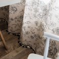 thumbnail image 5 of ATJIA Cream Boho Curtain Florals Black Tassel Rustic 1 Panel Semi-Blackout Rod Pocket Window Treatment Bohemian Drape for Bedroom, 5 of 10