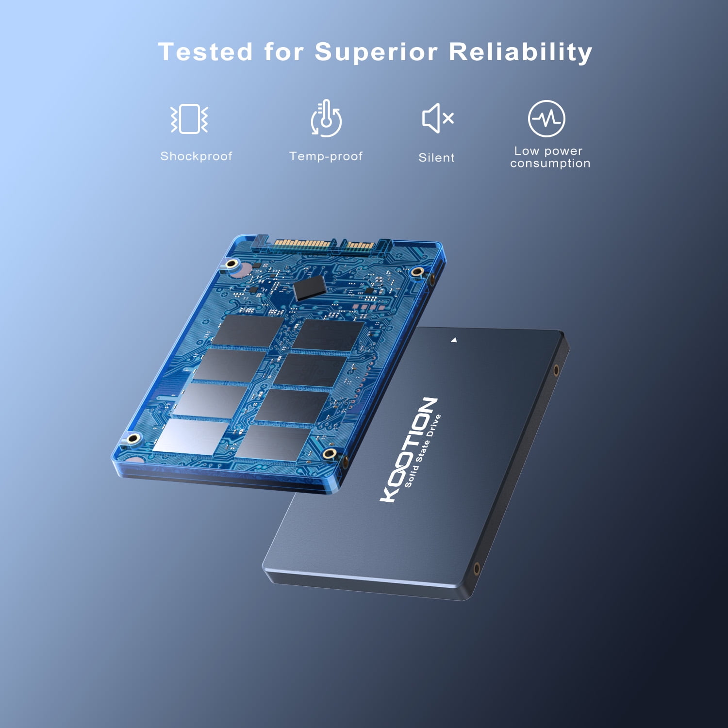 Kootion 256GB SATA III SSD Internal Solid State Drive 2.5” Up to 500MB/s SSD Hard Drive