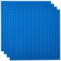 Strictly Briks 4 Pack Baseplates 10x10 in, Stackable Building Plates with 32 x 32 Studs, Mats, Bases, Boards, Sheets 100% Compatible with All Major Brands, Blue