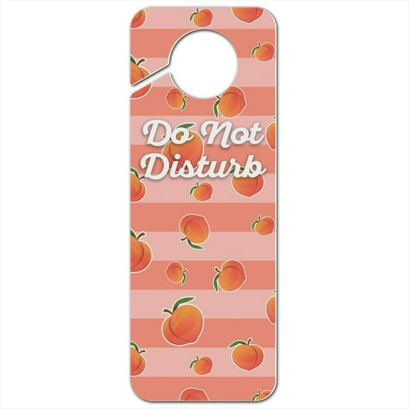 Cute Peaches and Stripes Pattern Plastic Door Knob Hanger Sign
