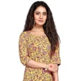 thumbnail image 5 of Rajnandini Women's Pure Cambric Cotton Kalamkari Floral Print Kurti (JOPLJPR69A-XXL_Yellow_XXL), 5 of 5