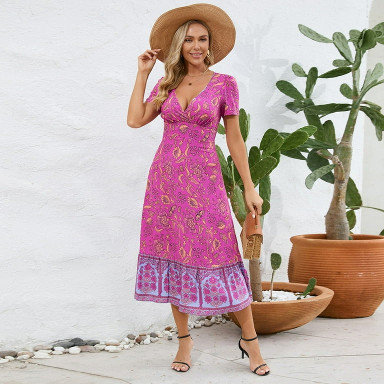 Himmake Floral for Women Petite Clothing for Women Junior Dresses Clearance Under 10 Maxi Long Boho Dress Bodycon Dress Tshirt Dress Women Walmart
