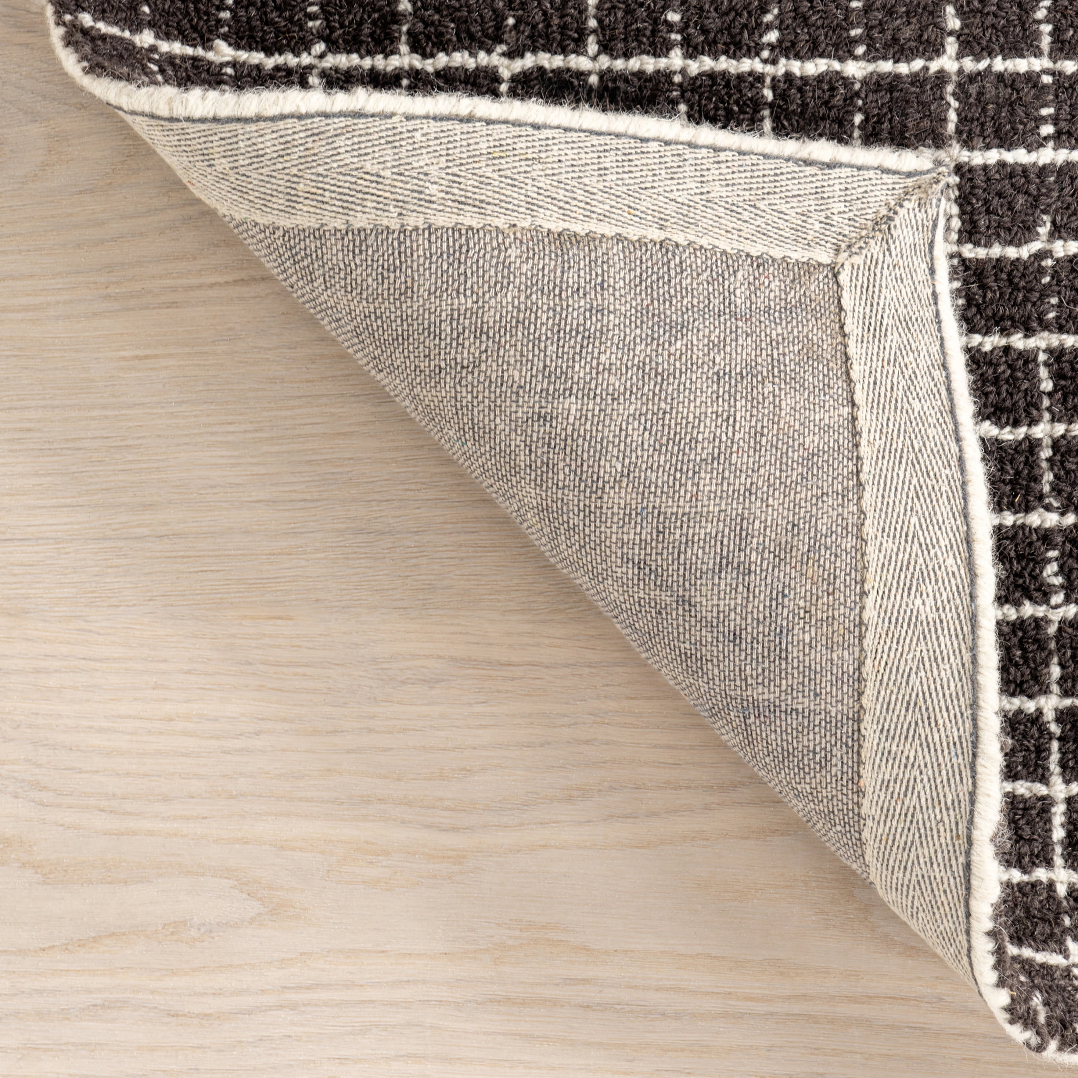 Rugs USA Melrose Checked Wool Area Rug, 5' x 8', Melrose Charcoal