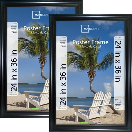 Mainstays 24x36 Wide Black Poster and Picture Frame, Set ...
