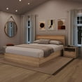 thumbnail image 4 of Harlow 3 Piece Bedroom Set with Slatted Bedframe, Headboard with Integrated Light, 1 Nightstand, 4 of 7