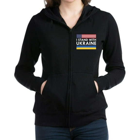 CafePress - I Stand With Ukraine Women's Zip Up Hoodie - Women's Zip Hoodie
