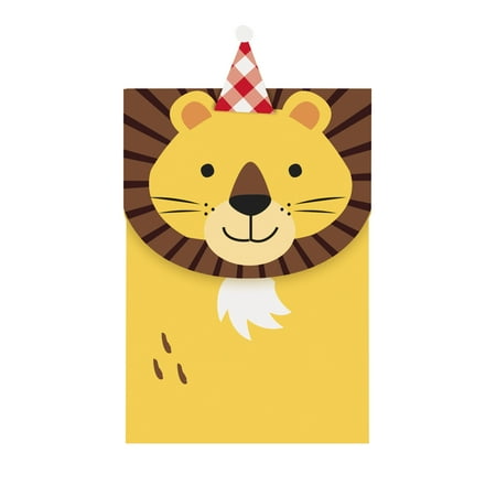 Way to Celebrate! Multicolor DIY Paper Jungle Animals Party Favor Bags, 3ct