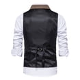 thumbnail image 4 of JAKANYQ Vest Men's Suit Vest V Neck Silm Fit Solid Formal Suit Waist Coat Lightweight For Wedding Prom Business Personalized Breathable, 4 of 8