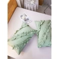 thumbnail image 5 of Move Over Green Ruffled Pillowcases Queen, Boho Chic Pillow Cover Set of 2, Washed Microfiber Ruffles Pillow Case, 5 of 5