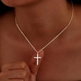 thumbnail image 3 of Cross Necklace for Women, Dainty 14K Gold Silver Plated Cross Choker Christian Necklace Religious Faith Jewelry, 3 of 5