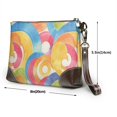 thumbnail image 2 of Leather Clutch 8 X 5. 5 In Wrist Strap And Hand Bag Easy To Carry Lightweight Waterproof And Durable Rosybrown Tie-Dye Background Vibrant Colors And Swirling Patterns, 2 of 6