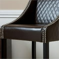 thumbnail image 3 of Home Square 26" Quilted Leather Bar Stool in Brown - Set of 2, 3 of 3