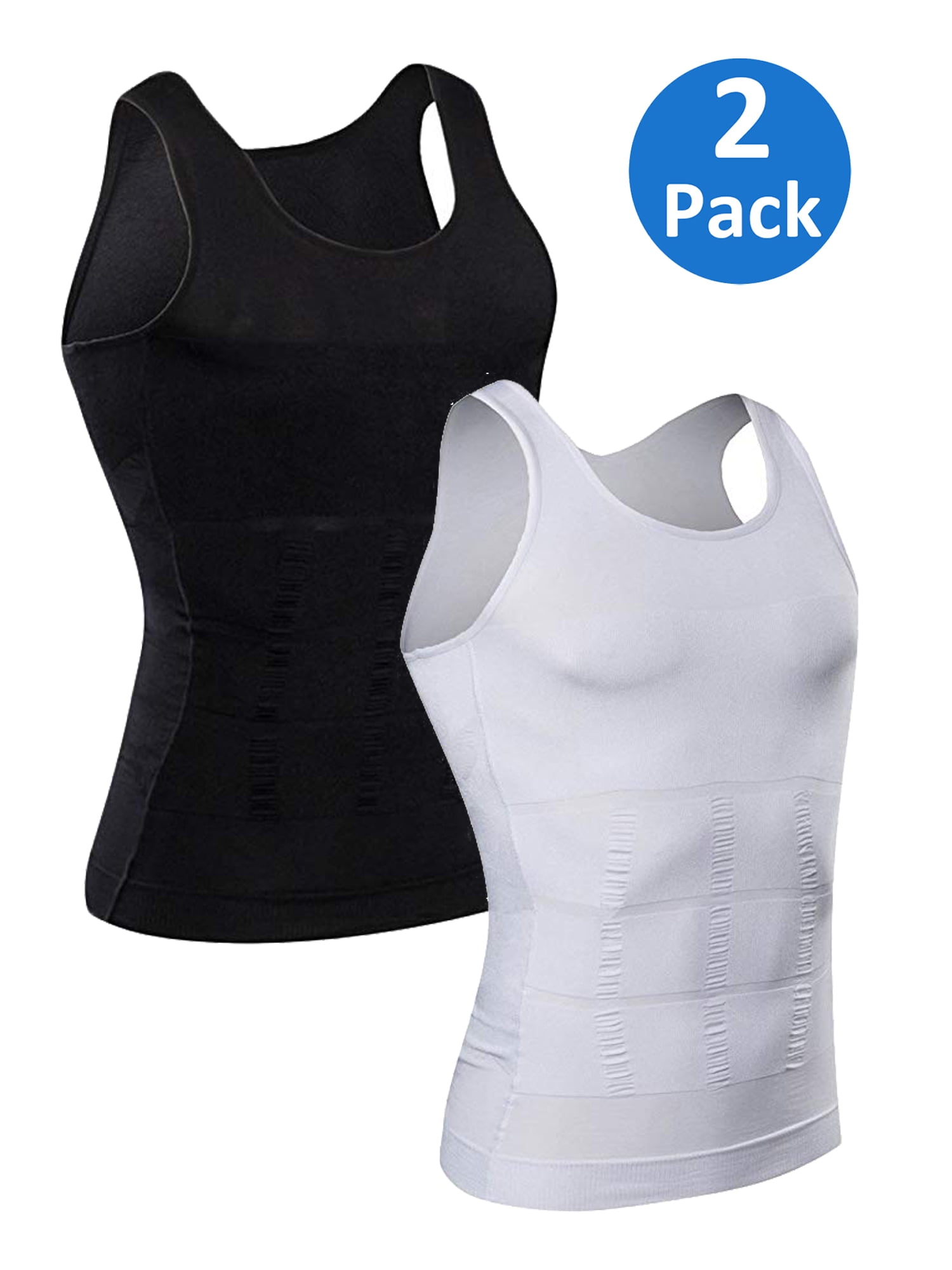 2 Pack Men's Compression Shirt Slimming 