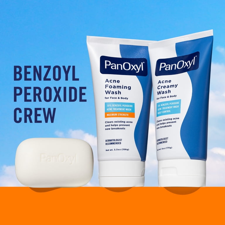 PanOxyl Acne Treatment Bar, Max Strength 10% Benzoyl Peroxide, 4