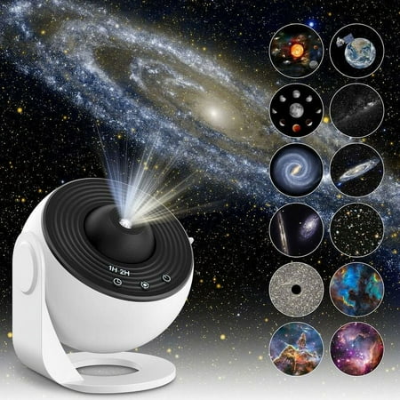 

Planetarium Star Projector Galaxy Projector Realistic Starry Sky Night Light with 12 Movie Discs Solar System Constellation Moon for Kids Room Living Room