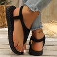 thumbnail image 2 of Domzle Womens Flat Sandals Arch Support Dressy Elastic Slingback Slip On Comfortable Cushioned Summer Walking Work Shoes, Flip Flops Black 9 Wide, 2 of 6