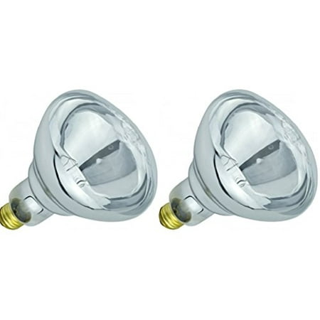 - Pack Of 2 BR40/250/E26 Heat Lamp 250-Watt BR40 Clear Flood Reflector Mediume Base Light Bulb
