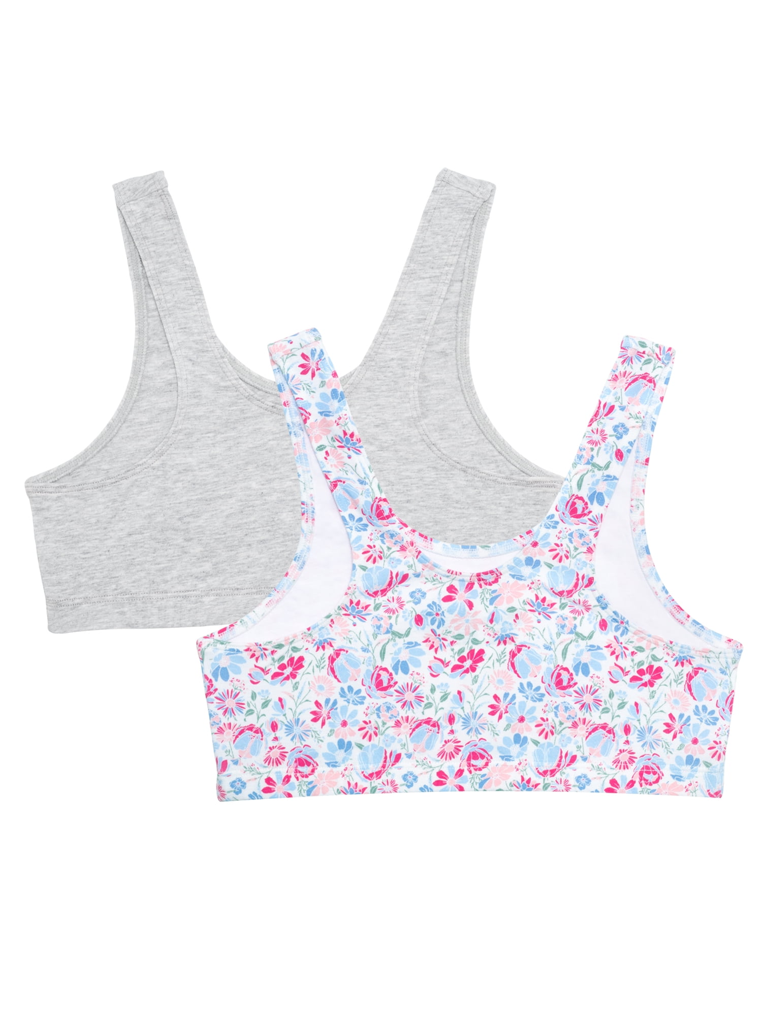 Wonder Nation Girls Cotton Bra, 2-Pack, Sizes S-XXL