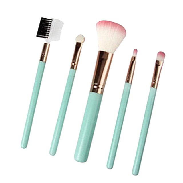 de Brochas de Maquilje de Cosméticos Profesionales de 5 Piezas para Crema de Rubor de de Polvos - cro Verde cro Macarena Pinceles de maquillaje para principiantes