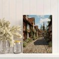 thumbnail image 2 of Tudor Village Cobblestone Street Canvas Print, Living Room Bedroom Kitchen Hallway Decor, 2 of 8